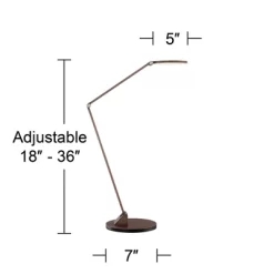 Possini Euro Design Magnum Modern Desk Lamp 36" Tall French Bronze Brown Metal LED Adjustable For Bedroom Living Room Bedside Nightstand Office House -Famous Lighting Store GUEST 710f67fe 8002 4719 b066 475edd1e5cca