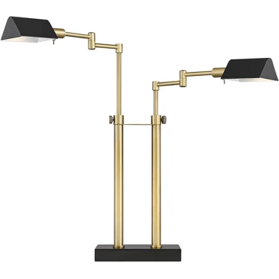 Possini Euro Design Keegan Modern Desk Lamp 24" High Warm Brass With Dual USB Charging Ports LED Adjustable Black Shade For Bedroom Living Room Desk 8 Possini Euro Design Keegan Modern Desk Lamp 24" High Warm Brass With Dual USB Charging Ports LED Adjustable Black Shade For Bedroom Living Room Desk - Image 6