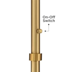 Possini Euro Design Artisan Swing Arm Floor Lamp 62.25" Tall Warm Antique Brass Linen Drum Shade For Living Room Reading Bedroom Office -Famous Lighting Store GUEST 726efef5 d416 46ec 8bdf 53b512d35748