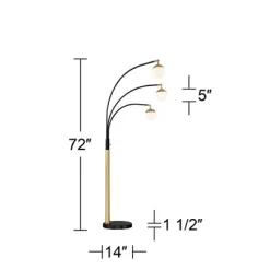 Possini Euro Design Rayne Modern Arc Floor Lamp 72" Tall Gold Black 3 Light LED Adjustable Arm Frosted Glass Globe Shade For Living Room Reading Home 17 Possini Euro Design Rayne Modern Arc Floor Lamp 72" Tall Gold Black 3 Light LED Adjustable Arm Frosted Glass Globe Shade For Living Room Reading Home -Famous Lighting Store GUEST 72acbc96 d16e 434d 81e6 38138e50870f