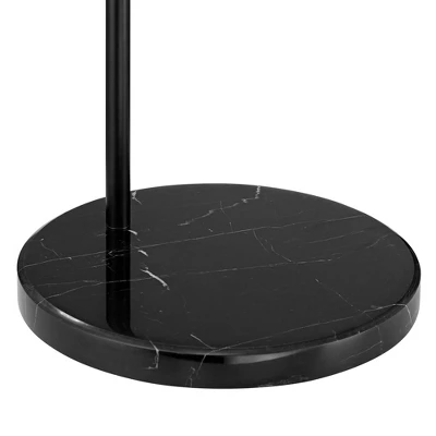 Possini Euro Design Raven Modern 66" Tall Chairside Arc Table Lamp Matte Black Metal Fabric Drum Shade For Living Room Reading Bedroom 6 Possini Euro Design Raven Modern 66" Tall Chairside Arc Table Lamp Matte Black Metal Fabric Drum Shade For Living Room Reading Bedroom - Image 4