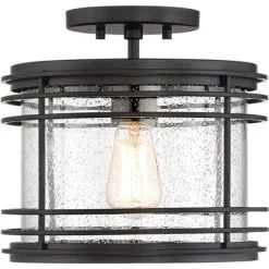 Possini Euro Design Modern Semi Flush Mount Outdoor Ceiling Light Fixture Black Geometric 11" Clear Seedy Glass For Exterior House Porch Patio Deck 10 Possini Euro Design Modern Semi Flush Mount Outdoor Ceiling Light Fixture Black Geometric 11" Clear Seedy Glass For Exterior House Porch Patio Deck -Famous Lighting Store GUEST 7447f82b b946 4398 809e 3eea4a2f7e11