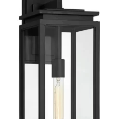 Possini Euro Design Atkins Modern Outdoor Wall Light Fixture Matte Black 24" Clear Glass For Post Exterior Barn Deck House Porch Yard Patio Outside -Famous Lighting Store GUEST 76ecc299 6a06 47c7 9f45 54eb769e2129
