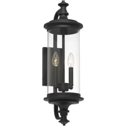 Possini Euro Design Medici Modern Outdoor Wall Light Fixture Black Metal 24 1/2" Clear Glass For Post Exterior Barn Deck House Porch Yard Patio Home -Famous Lighting Store GUEST 76f4bb60 3e73 46f6 9f51 a9616bb6d980
