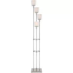 Possini Euro Design Modern Tree Floor Lamp With USB Charging Port 4-Light 72" Tall Brushed Nickel Glass Shade Living Room Reading -Famous Lighting Store GUEST 788c85f5 5da2 46be 9e0e 119e5f96e772