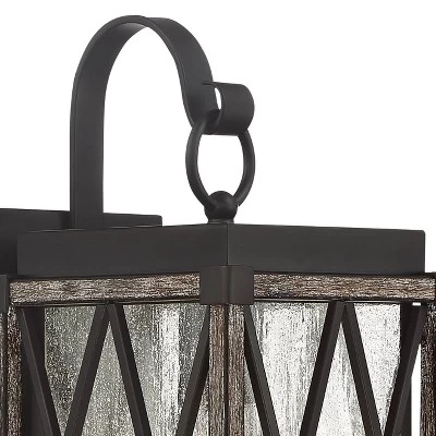 Possini Euro Design Brawley Rustic Industrial Outdoor Wall Light Fixture Bronze Wood Grain 13 1/2" Clear Seedy Glass For Post Exterior Barn Deck House 4 Possini Euro Design Brawley Rustic Industrial Outdoor Wall Light Fixture Bronze Wood Grain 13 1/2" Clear Seedy Glass For Post Exterior Barn Deck House - Image 2