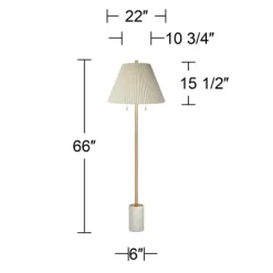 Possini Euro Design Milan Modern 66" Tall Floor Lamp Gold Metal Beige Pleated Empire Fabric Shade For Living Room Bedroom Office -Famous Lighting Store GUEST 790a2411 e060 4609 a10b ff802a15a750