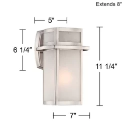 Possini Euro Design Delevan Modern Outdoor Wall Lights Fixture Set Of 2 Brushed Nickel 11 1/4" Frosted Seedy Glass For Post Exterior Barn Deck House 13 Possini Euro Design Delevan Modern Outdoor Wall Lights Fixture Set Of 2 Brushed Nickel 11 1/4" Frosted Seedy Glass For Post Exterior Barn Deck House -Famous Lighting Store GUEST 7c1e1175 6c6f 4e12 97b8 6c8ee597655a