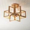 Possini Euro Design Casa Star Modern Ceiling Light Semi Flush Mount Fixture 16" Wide Warm Brass 6-Light Clear Glass For Bedroom Kitchen Living Room -Famous Lighting Store GUEST 7cfa1fc6 ba79 4b97 90fe 0371c8279f66