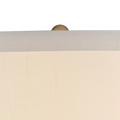 Possini Euro Design Karen Modern Table Lamp 36" Tall Dark Gold Glass Off White Fabric Drum Shade For Bedroom Living Room Bedside Nightstand Office 3 Possini Euro Design Karen Modern Table Lamp 36" Tall Dark Gold Glass Off White Fabric Drum Shade For Bedroom Living Room Bedside Nightstand Office - Image 2