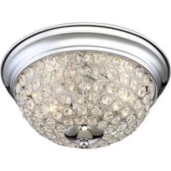 Possini Euro Design Faith Modern Ceiling Light Flush Mount Fixtures 11" Wide Set Of 2 Chrome 2-Light Crystal For Bedroom Kitchen Living Room Hallway -Famous Lighting Store GUEST 8020a926 db71 4637 b821 363d91646e6d