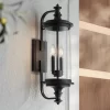 Possini Euro Design Medici Modern Outdoor Wall Light Fixture Black Metal 24 1/2" Clear Glass For Post Exterior Barn Deck House Porch Yard Patio Home -Famous Lighting Store GUEST 80b077f4 f4b7 41c9 9ac7 a7946d2ffa14