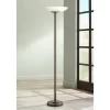 Possini Euro Design Meridian Light Blaster Modern Torchiere Floor Lamp 72" Tall Oil Rubbed Bronze LED Frosted Glass Shade For Living Room Bedroom Home