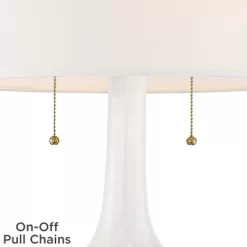 Possini Euro Design Natalia Modern Country Cottage Table Lamp With Square Riser 28 1/2" Tall White Floral Ceramic Drum Shade For Bedroom Living Room -Famous Lighting Store GUEST 854c04a4 c156 4a6d 89cb 22fe2937e6aa