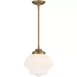 Possini Euro Design Soft Gold Mini Pendant Light 11" Wide Modern Schoolhouse Opal Glass Shade For Dining Living Room House Island -Famous Lighting Store GUEST 859da487 ad81 480b 9f6b e17a77902724