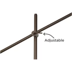 Possini Euro Design Industrial Floor Lamp Adjustable Arm 62.5" Tall Oiled Bronze Metal Light Brown Linen Drum Shade For Living Room Reading -Famous Lighting Store GUEST 865aed3f 133f 4541 bf6d b6247a5233dd