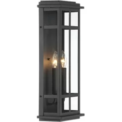 Possini Euro Design Modern Industrial Outdoor Wall Light Fixture Cool Black Windowpane Frame 20" For Post Exterior Barn Deck House -Famous Lighting Store GUEST 86b1ea7a 3724 4d98 b9fc c51acb890708