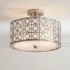 Possini Euro Design Saira Modern Ceiling Light Semi Flush Mount Fixture 16" Wide Brushed Nickel Crystal Organza Drum Shade For Bedroom Kitchen Hallway -Famous Lighting Store GUEST 8938b3f8 d139 431a bcb3 9eddcff6faaa