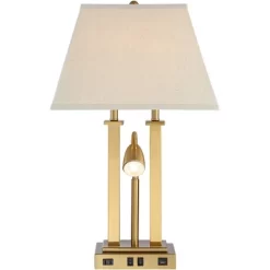 Possini Euro Design Possini Euro Deacon Brass Gooseneck Lamps With USB Port And Outlet Set Of 2 -Famous Lighting Store GUEST 8c4f2cfc 52bf 4784 98da cc209e724fcd