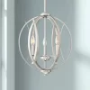 Possini Euro Design Spherical Brushed Nickel Pendant Chandelier 16" Wide Modern Orb 3-Light Fixture For Dining Room House Foyer Kitchen Island Bedroom -Famous Lighting Store GUEST 911a7a0e b2fe 441b 8147 623e02e6c9c9