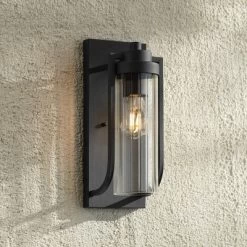 Possini Euro Design Bogata Modern Outdoor Wall Light Fixture Textured Black 15 1/2" Clear Ribbed Glass For Post Exterior Barn Deck House Porch Yard 14 Possini Euro Design Bogata Modern Outdoor Wall Light Fixture Textured Black 15 1/2" Clear Ribbed Glass For Post Exterior Barn Deck House Porch Yard -Famous Lighting Store GUEST 92f73483 8a59 4d12 83b9 e465de63687c