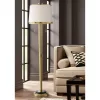 Possini Euro Design Palisade Modern Floor Lamp 64" Tall Satin Brass Metal Trimmed Fabric Tapered Drum Shade For Living Room Bedroom Office House Home -Famous Lighting Store GUEST 972f8289 81c0 49c4 98b6 80443758a44f