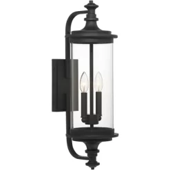 Possini Euro Design Medici Modern Outdoor Wall Light Fixture Black Metal 24 1/2" Clear Glass For Post Exterior Barn Deck House Porch Yard Patio Home -Famous Lighting Store GUEST 97c73eb9 75d4 4592 9530 20b76337465e