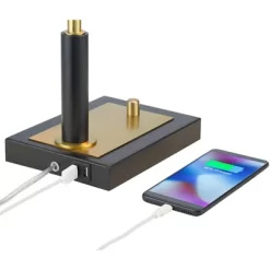 Possini Euro Design Possini Euro Hayven Desk Lamp With Dual USB Ports In Warm Gold With Black -Famous Lighting Store GUEST 9813c7ef ea8b 472e a573 00c4eeb97aa1