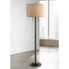 Possini Euro Design Garth Modern Floor Lamp Standing 63 1/2" Tall Oil Rubbed Bronze Burlap Fabric Drum Shade For Living Room Bedroom Office House Home -Famous Lighting Store GUEST 995d7e4a c57a 413b a41d 3335a816bbad