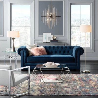 Possini Euro Design Simplicity Modern Floor Lamp 59" Tall Brushed Nickel Silver Off White Tapered Drum Shade For Living Room Bedroom Office House Home 8 Possini Euro Design Simplicity Modern Floor Lamp 59" Tall Brushed Nickel Silver Off White Tapered Drum Shade For Living Room Bedroom Office House Home - Image 6