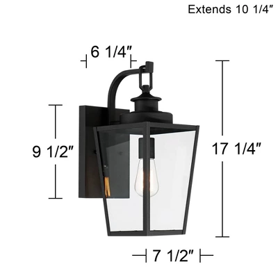 Possini Euro Design Ackerly Modern Outdoor Wall Light Fixture Textured Black 17 1/4" Clear Glass For Post Exterior Barn Deck House Porch Yard Patio 9 Possini Euro Design Ackerly Modern Outdoor Wall Light Fixture Textured Black 17 1/4" Clear Glass For Post Exterior Barn Deck House Porch Yard Patio - Image 7