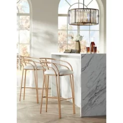 Possini Euro Design Milne Bronze Gold Drum Pendant Chandelier 20" Wide Modern Crystal 5-Light Fixture For Dining Room House Kitchen Island Entryway -Famous Lighting Store GUEST 9dbef3f9 e379 413a b9c1 08bef4a4ed4e