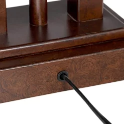 Possini Euro Design Deacon Modern Desk Table Lamp 26" High Bronze With USB And AC Power Outlet In Base LED Reading Light Oatmeal Shade For Office Desk -Famous Lighting Store GUEST 9f2f5acc 4698 483f 9905 b4efd95c84d2