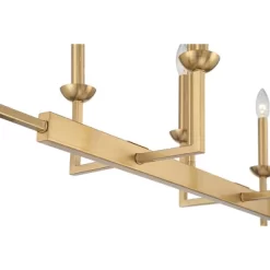 Possini Euro Design Kime Gold Linear Pendant Chandelier 50" Wide Modern 8-Light Fixture For Dining Room House Foyer Kitchen Island Entryway Bedroom -Famous Lighting Store GUEST a21e332e 6462 4fc2 96e1 8135f9c17571