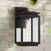 Possini Euro Design Atkins Modern Outdoor Wall Light Fixture Matte Black 14 1/4" Clear Glass For Post Exterior Barn Deck House Porch Yard Posts Patio -Famous Lighting Store GUEST a2bd1708 f14d 41a9 b830 057d7f50a4c7
