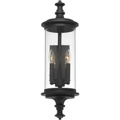 Possini Euro Design Medici Modern Outdoor Wall Light Fixture Black Metal 24 1/2" Clear Glass For Post Exterior Barn Deck House Porch Yard Patio Home -Famous Lighting Store GUEST a55e72b0 6dcf 4721 9603 8b3c291f9d71