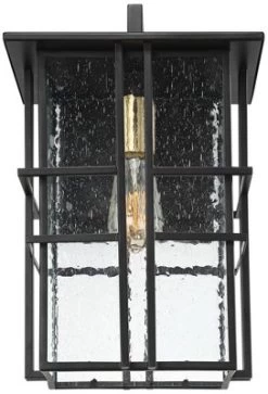 Possini Euro Design Arley Modern Outdoor Wall Light Fixture Black Geometric Frame 16" Seedy Glass For Post Exterior Barn Deck House Porch Yard Patio -Famous Lighting Store GUEST a64ea9fa 155b 4a9d 86c8 4806aa7cea21
