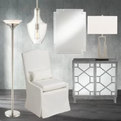 Possini Euro Design Metro Modern Torchiere Floor Lamp 71" Tall Brushed Nickel Frosted White Acrylic Shade For Living Room Reading Bedroom Office House -Famous Lighting Store GUEST a6a216ed 4fd7 46de 8aea 1d51be68c2ae