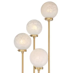 Possini Euro Design Mid Century Modern Glam Style Floor Lamp 4-Light LED 68.5" Tall Warm Gold Glass Globe Shade For Living Room House Uplight -Famous Lighting Store GUEST a7772077 9641 4a6b b4ec 69b7f475d39b