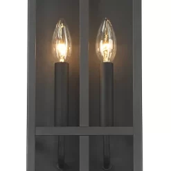 Possini Euro Design Modern Industrial Outdoor Wall Light Fixture Cool Black Windowpane Frame 20" For Post Exterior Barn Deck House -Famous Lighting Store GUEST a949dc43 c449 4d95 84c6 ffd1e55a63bb