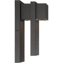 Possini Euro Design Pavel Modern Outdoor Wall Light Fixture Textured Black LED 9 1/2" For Post Exterior Barn Deck House Porch Yard Posts Patio Home -Famous Lighting Store GUEST abf5434f 2ca9 43f1 923e 65d7775776fe