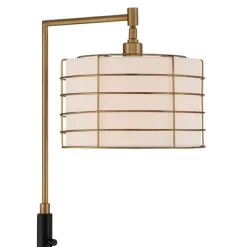 Possini Euro Design Modern Arc Floor Lamp 63 1/2" Tall Warm Gold Black Metal Cage Off-White Linen Shade For Living Room Reading 10 Possini Euro Design Modern Arc Floor Lamp 63 1/2" Tall Warm Gold Black Metal Cage Off-White Linen Shade For Living Room Reading -Famous Lighting Store GUEST ae4b0510 f0fb 46ed 89ab dd14218c1dcb