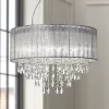 Possini Euro Design Jolie Chrome Chandelier Lighting 20" Wide Modern Crystal Silver Fabric Shade 7-Light Fixture For Dining Room House Kitchen Island -Famous Lighting Store GUEST af406877 539b 4646 bee5 152cacf73903