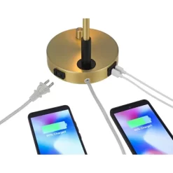 Possini Euro Design Possini Euro Kinzie Desk Lamp With Power Outlet And USB Ports Warm Gold -Famous Lighting Store GUEST af6f02d7 6a86 4d2c aec1 7e63309b7310