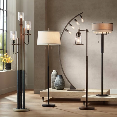 Possini Euro Design Nayla Modern Floor Lamp 62 1/2" Tall Bronze Metal Off White Fabric Tapered Drum Shade For Living Room Bedroom Office House Home 10 Possini Euro Design Nayla Modern Floor Lamp 62 1/2" Tall Bronze Metal Off White Fabric Tapered Drum Shade For Living Room Bedroom Office House Home - Image 8