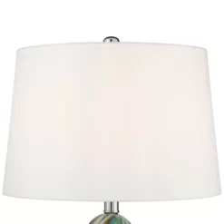 Possini Euro Design Pablo 27" Tall Modern Table Lamp Table Top Dimmer Blue Art Glass Single Living Room Bedroom Bedside Nightstand House White Shade -Famous Lighting Store GUEST b3b5d4f5 a13f 4118 a09d bb61c882c17f