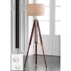 Possini Euro Design Serveyor Modern 57 1/2" Tall Tripod Floor Lamp Smart Socket Cherry Wood Brass Adjustable Beige Shade For Living Room -Famous Lighting Store GUEST b4d312b5 47d3 4c72 b944 5304e5148c17
