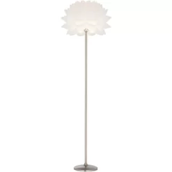 Possini Euro Design Modern Floor Lamp 63" Tall Brushed Steel White Orb Petal Flower Shade Dimmable For Living Room Reading Bedroom Office -Famous Lighting Store GUEST b65ab1c4 bbbb 4851 984a 599117a9076c