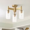 Possini Euro Design Lantico Modern Ceiling Light Semi Flush Mount Fixture 17" Wide Gold 3-Light Clear Glass For Bedroom Kitchen Living Room Hallway -Famous Lighting Store GUEST b7c097e2 6485 4782 89a1 857392e8cf3f