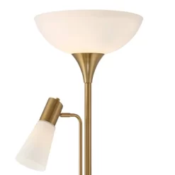 Possini Euro Design Modern Torchiere Floor Lamp With Side Lights 71" Tall Warm Gold Frosted Glass Shade For Living Room House -Famous Lighting Store GUEST b8cf823a bb3e 401c 9cd9 86978921562d